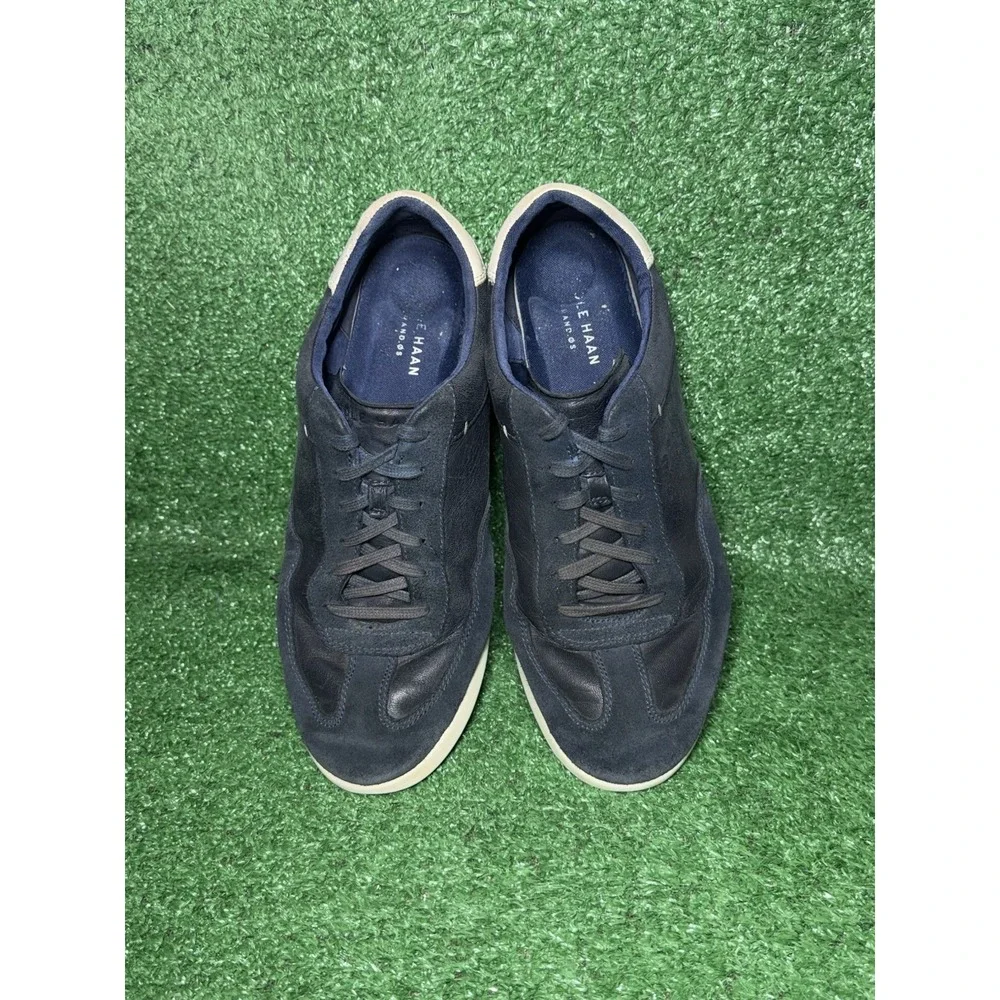 Cole Haan Grand OS Men Size 12 Navy Blue Leather Lace Up Shoes Round Toe Sneaker